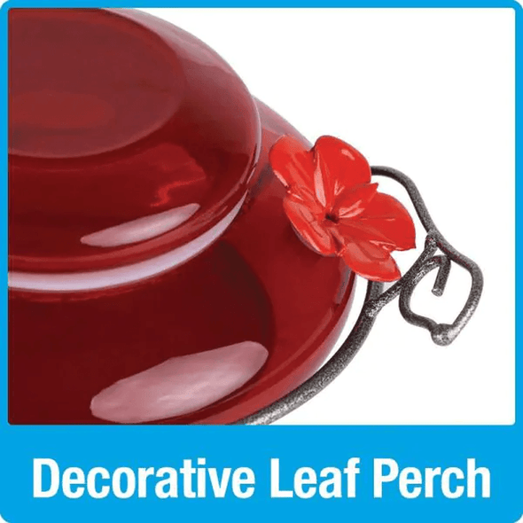 Red Crackle Modern Top Fill Hummingbird Feeder - We Love Hummingbirds
