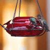 Red Crackle Modern Top Fill Hummingbird Feeder - We Love Hummingbirds