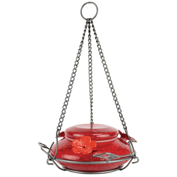 Red Crackle Modern Top Fill Hummingbird Feeder - We Love Hummingbirds