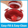 Red Crackle Modern Top Fill Hummingbird Feeder - We Love Hummingbirds