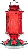 Red Lantern Glass Hummingbird Feeder - Holds 26 oz of Nectar - We Love Hummingbirds