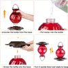 Red Netted Flower Bud Glass Hummingbird Feeder - Holds 26 oz of Nectar - We Love Hummingbirds