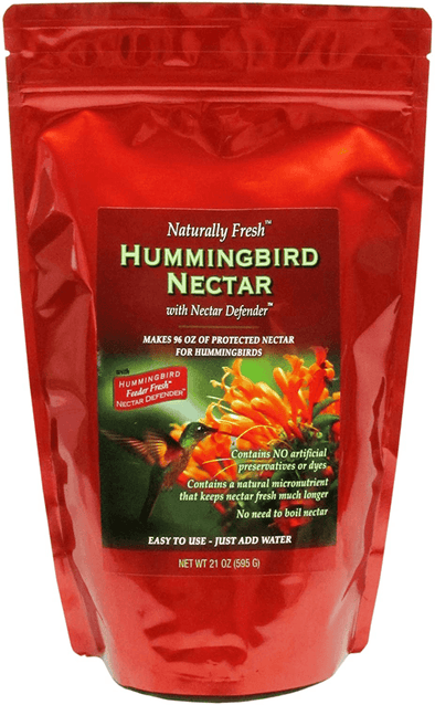 Sapphire Labs Naturally Fresh Hummingbird Nectar with Nectar Defender Lasts Longer in Hummingbird Feeders | Makes 96 Oz of Clear Hummingbird Nectar | an Easy Mix Hummingbird Nectar Powder - We Love Hummingbirds