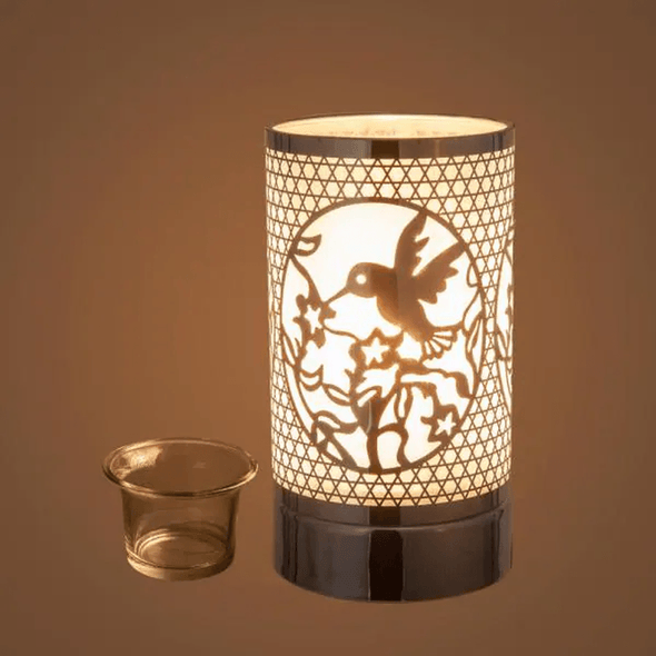 Silver Hummingbird Touch Lamp, Essential Oil Diffuser and Wax Warmer - We Love Hummingbirds
