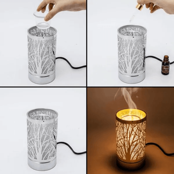 Silver Hummingbird Touch Lamp, Essential Oil Diffuser and Wax Warmer - We Love Hummingbirds