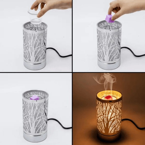 Silver Hummingbird Touch Lamp, Essential Oil Diffuser and Wax Warmer - We Love Hummingbirds