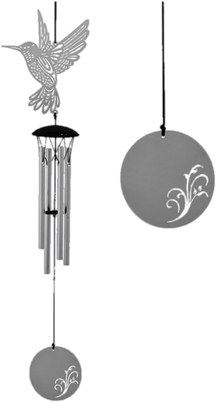 Silver Hummingbird Wind Chime - We Love Hummingbirds