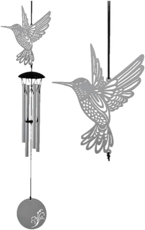 Silver Hummingbird Wind Chime - We Love Hummingbirds