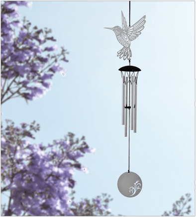 Silver Hummingbird Wind Chime - We Love Hummingbirds