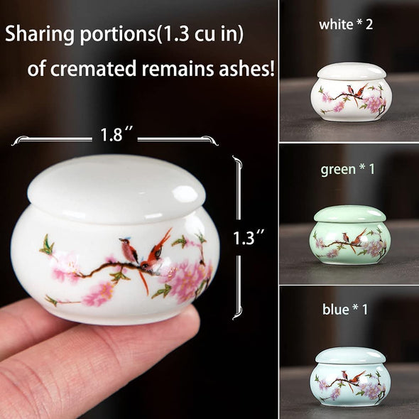 Small Keepsake Hummingbird Urns for Human Ashes Set of 4 - We Love Hummingbirds