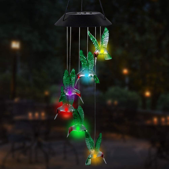 Solar Hummingbird Wind Chime - 2 Pack - We Love Hummingbirds