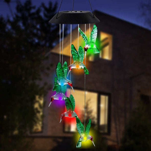 Solar Hummingbird Wind Chime - 2 Pack - We Love Hummingbirds