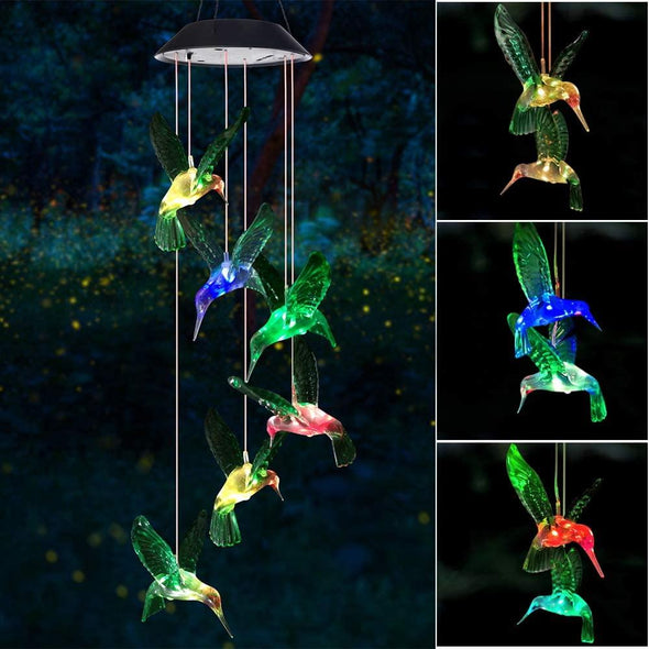 Solar Hummingbird Wind Chimes - We Love Hummingbirds