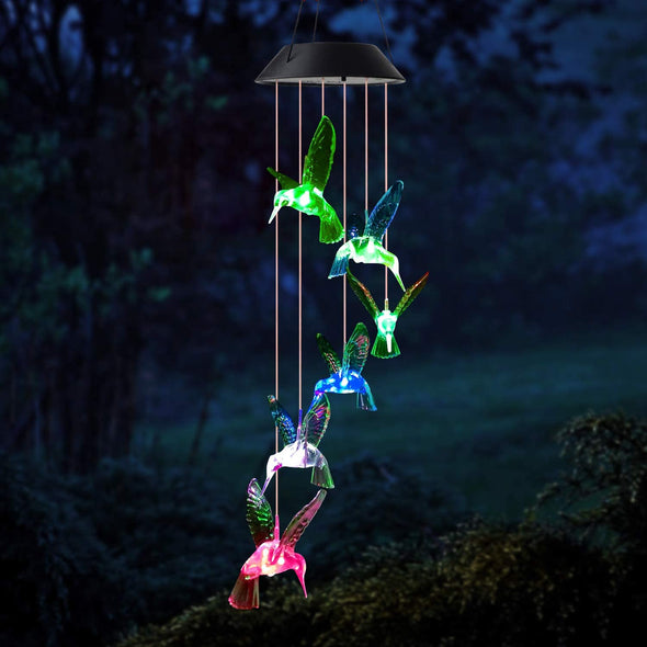 Solar Hummingbird Wind Chimes - We Love Hummingbirds