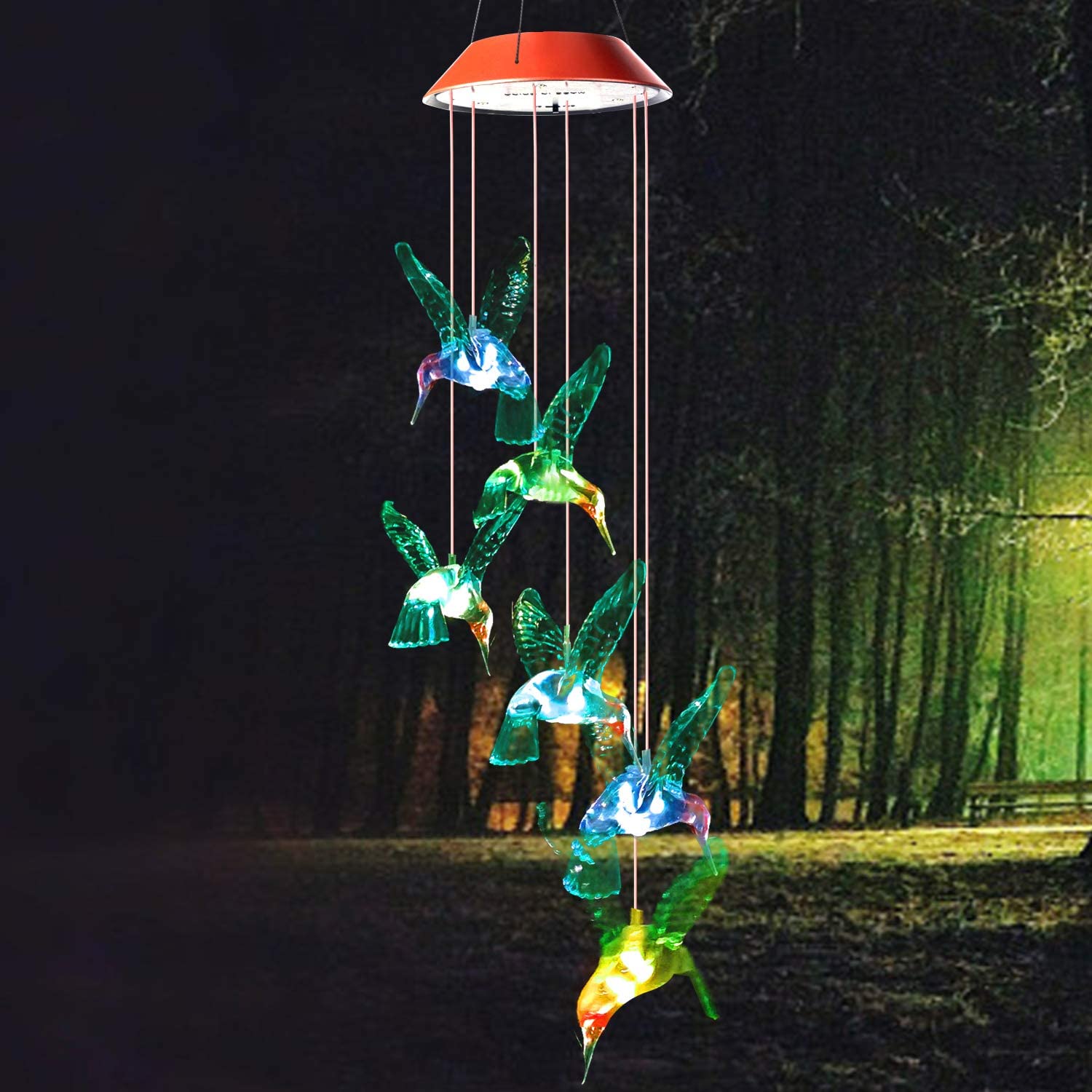 Solar LED Hummingbird Wind Chimes – We Love Hummingbirds