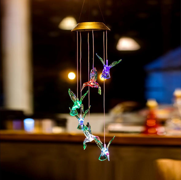 Solar LED Hummingbird Windchime - We Love Hummingbirds