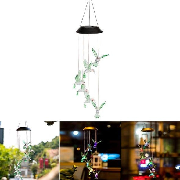 Solar LED Hummingbird Windchime - We Love Hummingbirds