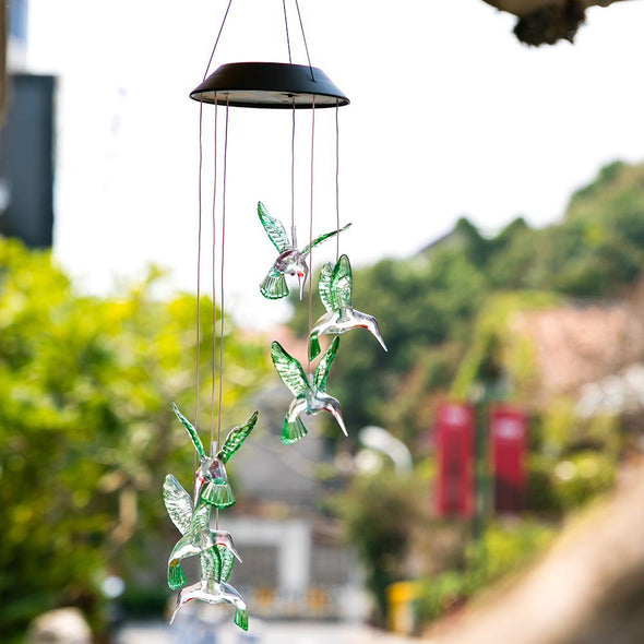Solar LED Hummingbird Windchime - We Love Hummingbirds