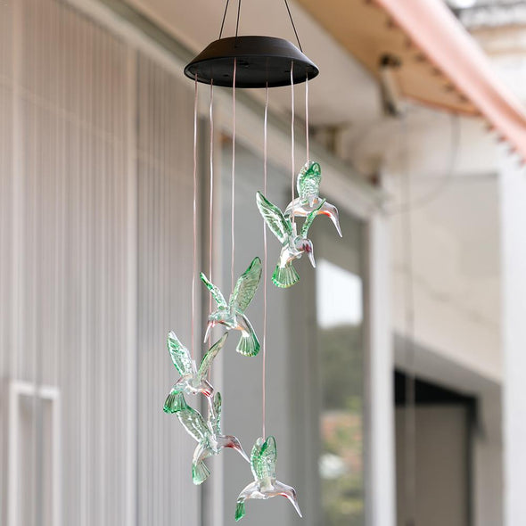 Solar LED Hummingbird Windchime - We Love Hummingbirds