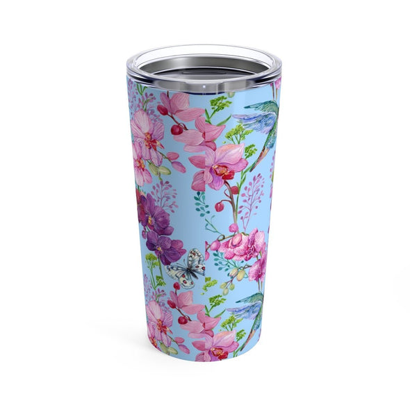 Spring Hummingbird Flower Garden Tumbler in 20oz Size - Perfect Gift Idea! - We Love Hummingbirds