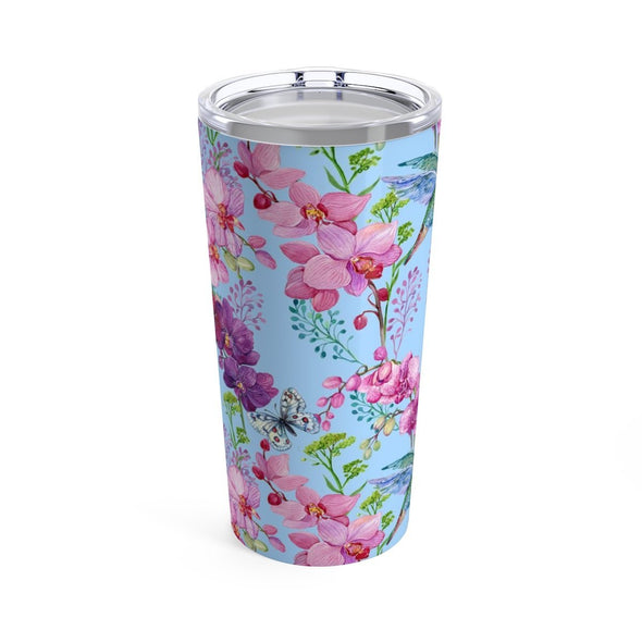 Spring Hummingbird Flower Garden Tumbler in 20oz Size - Perfect Gift Idea! - We Love Hummingbirds