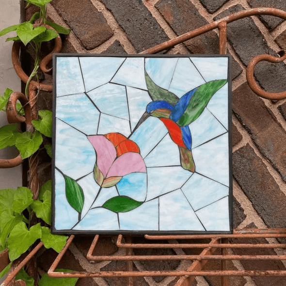 Square Polypropylene Hummingbird Decorative Garden Step Stone - We Love Hummingbirds