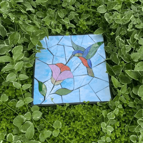 Square Polypropylene Hummingbird Decorative Garden Step Stone - We Love Hummingbirds