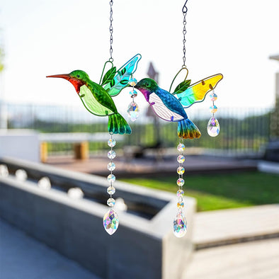 Stained Glass Window Hanging Ornaments - We Love Hummingbirds