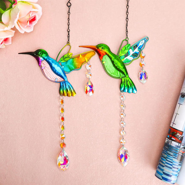 Stained Glass Window Hanging Ornaments - We Love Hummingbirds