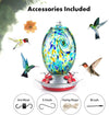 Starry Night Hand Blown Glass Hummingbird Feeder - Holds 25 oz of Nectar - We Love Hummingbirds