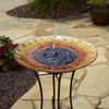 Sunflower Glass Solar Birdbath - We Love Hummingbirds
