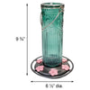 Teal Antique Glass Hummingbird Feeder - Holds 25 oz of Nectar - We Love Hummingbirds