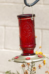Vintage Red Glass Hummingbird Feeder - Easy to Fill & Clean - 100% Guaranteed That Your Hummers Will Love! - We Love Hummingbirds
