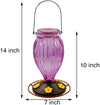 Violet Glass Hummingbird Feeder - Holds 37 oz of Nectar - We Love Hummingbirds
