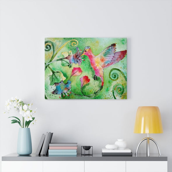 Watercolor Pink Hummingbird Wall Art Decor - We Love Hummingbirds