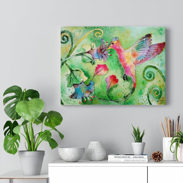 Watercolor Pink Hummingbird Wall Art Decor - We Love Hummingbirds