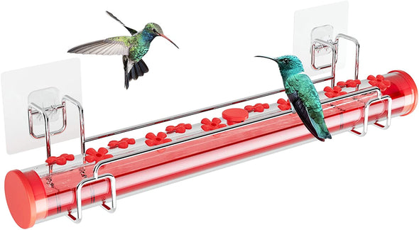Window or Mountable Horizontal Tube Hummingbird Feeder - We Love Hummingbirds