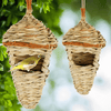 Winemana 2 Pack Hanging Hummingbird Nest House, Durable Hand Woven Bird Hut, Made of Natural Grass, Perfect for Outdoor Garden Patio Lawn - We Love Hummingbirds
