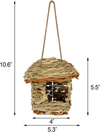Winemana 2 Pack Hanging Hummingbird Nest House, Durable Hand Woven, Made of Natural Grass, Perfect for Outdoor Garden Patio Lawn Office Indoor - We Love Hummingbirds