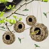 Winemana 4 Pack Hanging Hummingbird Nest House for Outside, Ball Shape, Hand Woven, Durable Sturdy, Made of Natural Grass, Perfect for Garden Patio Lawn Office Indoor - We Love Hummingbirds